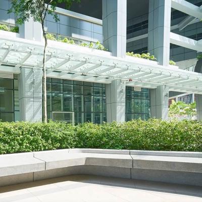 Corporate office space outdoor garden area